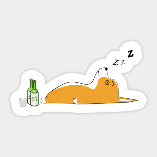 Corgi Night Life Sticker